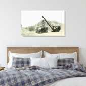 Crane Operator Crane Loading Truck antiek Canvas Afdruk (Insitu (Slaapkamer))