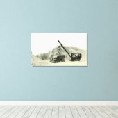 Crane Operator Crane Loading Truck antiek Canvas Afdruk (Insitu (Houten vloer))