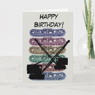 Crane Operator Crawler Crane Birthday Card  Kaart