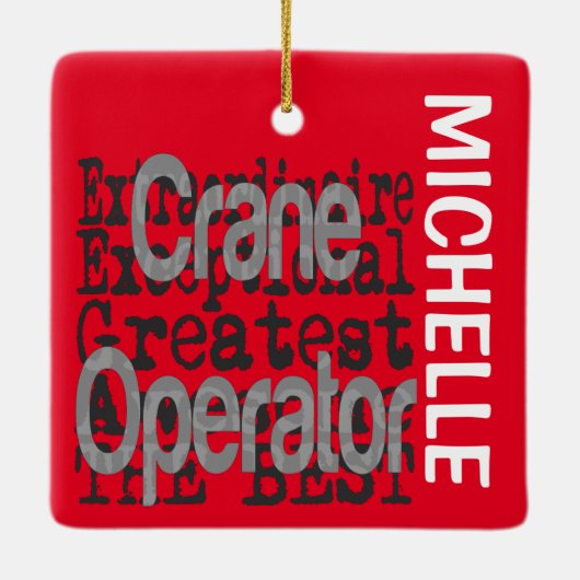 Crane Operator Extraordinaire CUSTOM Keramisch Ornament (Achterkant)