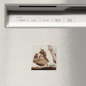 Crane Operator Mannen in Bucket Trust Magneet (Insitu (Vaatwasser))