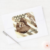 Crane Operator Northwest Crane USA Flag Trust Vierkante Sticker (Envelop)