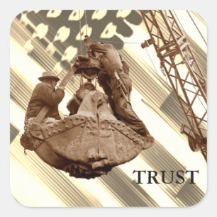 Crane Operator Northwest Crane USA Flag Trust Vierkante Sticker