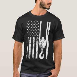 Crane Operator Patriotic American Flag T-shirt