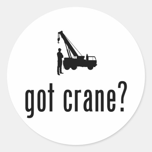 Crane Operator Ronde Sticker (Voorkant)