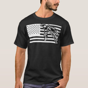 Crane Operator Tshirt US Flag Mannen Heavy