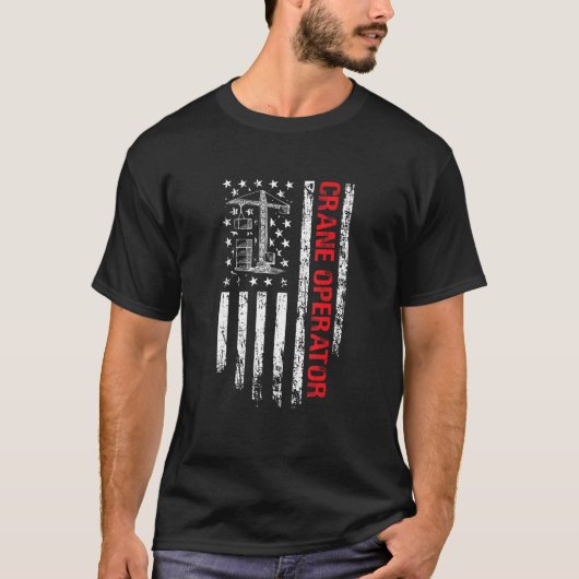 Crane Operator US Flag Crane Operator T-shirt (Voorkant)