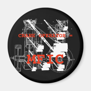 Crane operator = VINTAGE CRAWLER CRANE Magneet