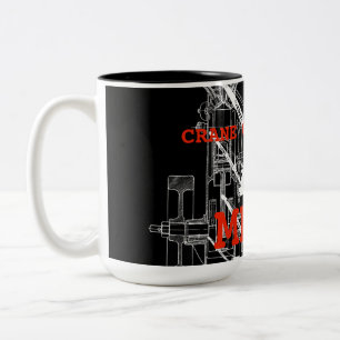 Crane operator = VINTAGE CRAWLER CRANE Tweekleurige Koffiemok