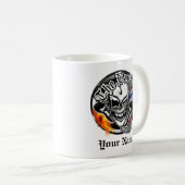 Crâne personnalisé de coiffeur avec la tasse (Devant droit)