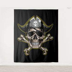 Crâne pirate Capitaine Royal Treasure Tapisserie