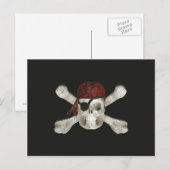 Crâne pirate - Carte postale Halloween (Devant / Derrière)