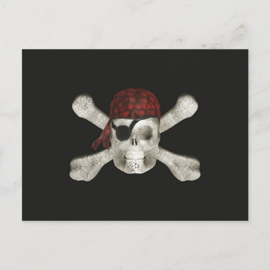 Crâne pirate - Carte postale Halloween (Devant)