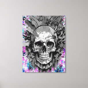 Crâne pirate - toile crâne colorée Imprimer