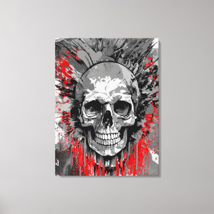 Crâne pirate - toile crâne colorée Imprimer