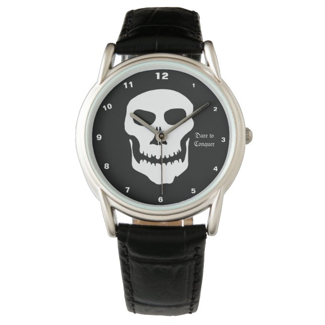 Crâne & Pirates Drapeau mode Montre /Dare 2 conqué (devant)