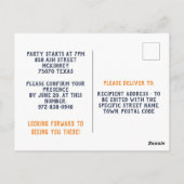 Crâne pleine lune blanc Halloween Party Invitation (Dos)