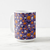 Crâne pourpre et Citrouille Festival Motif Mug (Devant gauche)