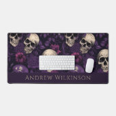 Crâne pourpre foncé Rose gothique (Clavier et souris)