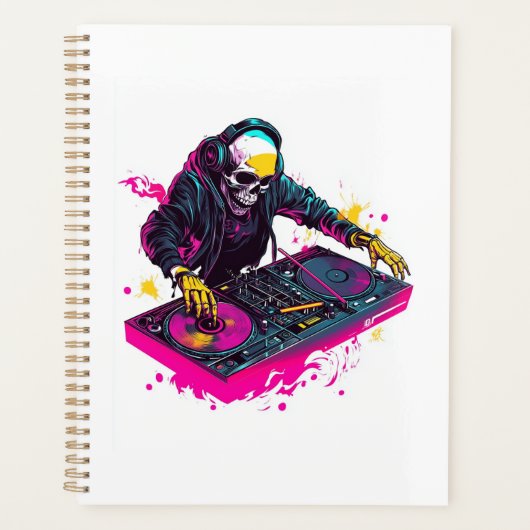 Crâne Rave � Squelette de fête EDM DJ (Devant)