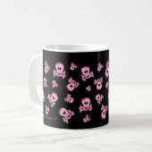 Crâne rose avec la tasse d'arc et d'os croisés (Devant gauche)