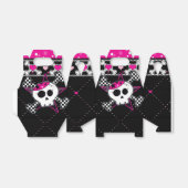 Crâne rose & Coeurs Ballotins de fête d'anniversai (Déplié)