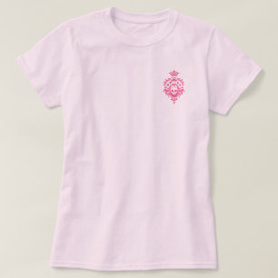 Crâne rose Et Costume Carte Crest T-Shirt