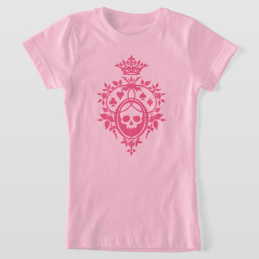 Crâne rose Et Costume Carte Crest T-Shirt (Poser)