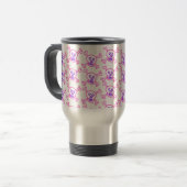 Crâne rose et violet et os croisés - tasse de (Devant gauche)