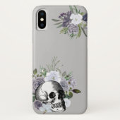 Crâne Rose noir blanc goth Coque d'Halloween (Dos)