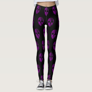 Crâne rose noir Leggings