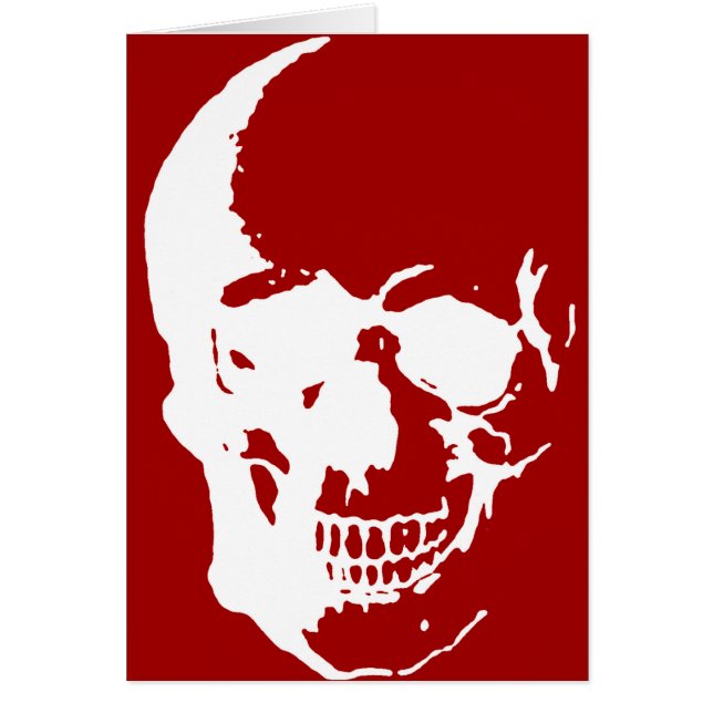 Crâne - Rouge & Blanc métal Imaginaire Art (Devant)