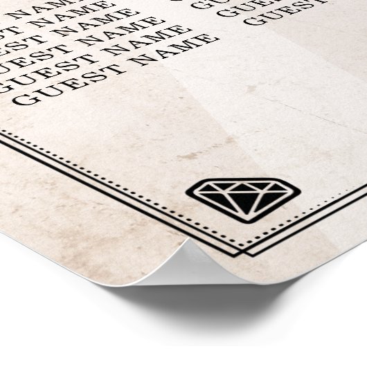 Crâne Rouge Rose 8 Plan de table Mariage Poster as (Coin)