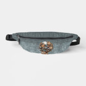 Crâne Steampunk Orange Vintage et Gris Sarcelle (Recto)