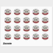 Crâne - Sticker rond gris classique, brillant (Feuille)