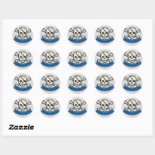 Crâne - Sticker rond gris classique, brillant (Feuille)