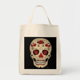 Crâne sucre Rose rouge jour du Sac fourre-tout mor