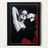 Crâne sucre Roses rouges Noir (Dos)