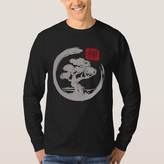 Crane Tree Zen Enso Circle T-shirt (Voorkant)
