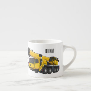 Crane truck cartoon illustratie espresso kop