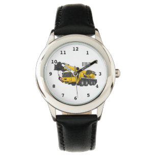 Crane truck cartoon illustratie horloge
