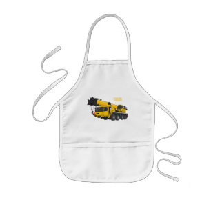 Crane truck cartoon illustratie kinder schort