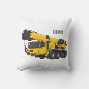 Crane truck cartoon illustratie kussen
