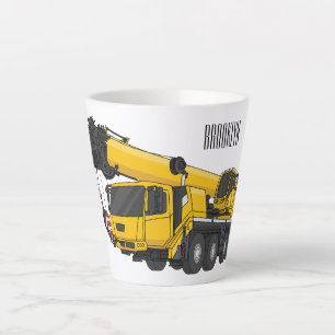 Crane truck cartoon illustratie latte mok