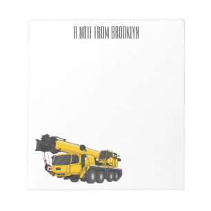Crane truck cartoon illustratie notitieblok