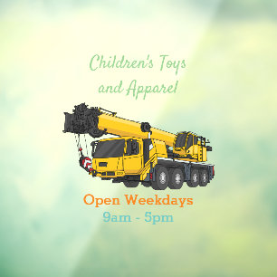 Crane truck cartoon illustratie raamsticker