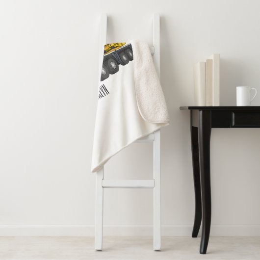 Crane truck cartoon illustratie sherpa deken (In situ)