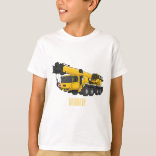 Crane truck cartoon illustratie t-shirt