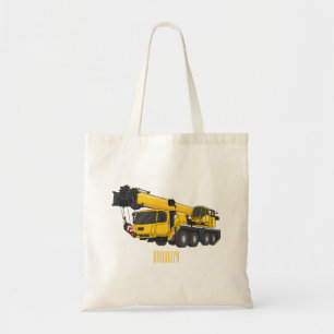 Crane truck cartoon illustratie tote bag