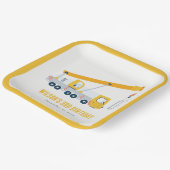 Crane Truck Construction Vehicle Kids Birthday Papieren Bordje (Gebogen)